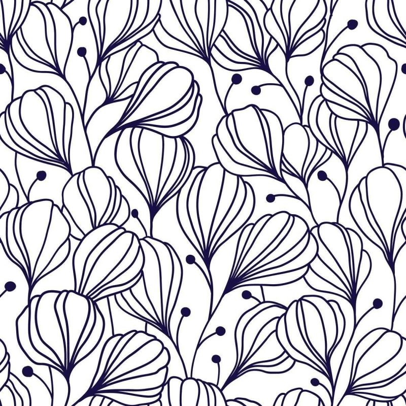 Papel de Parede Adesivo Floral Branco e Azul N04295 - Papel na Parede