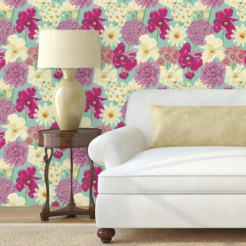 Papel de Parede Adesivo Floral Colorido 151599020 - Papel na Parede