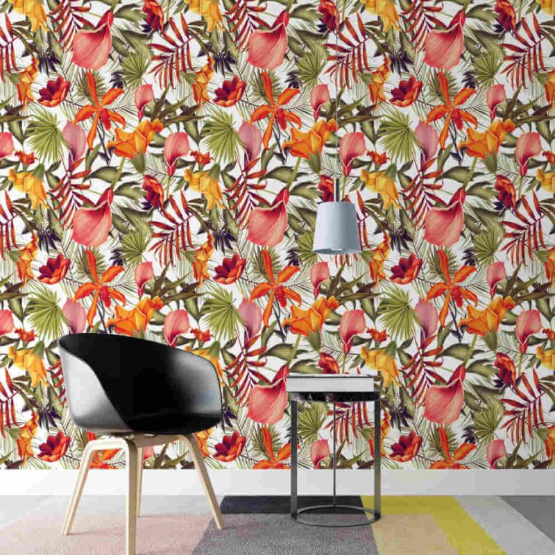 Papel de Parede Adesivo Floral Colorido 277321451 - Papel na Parede