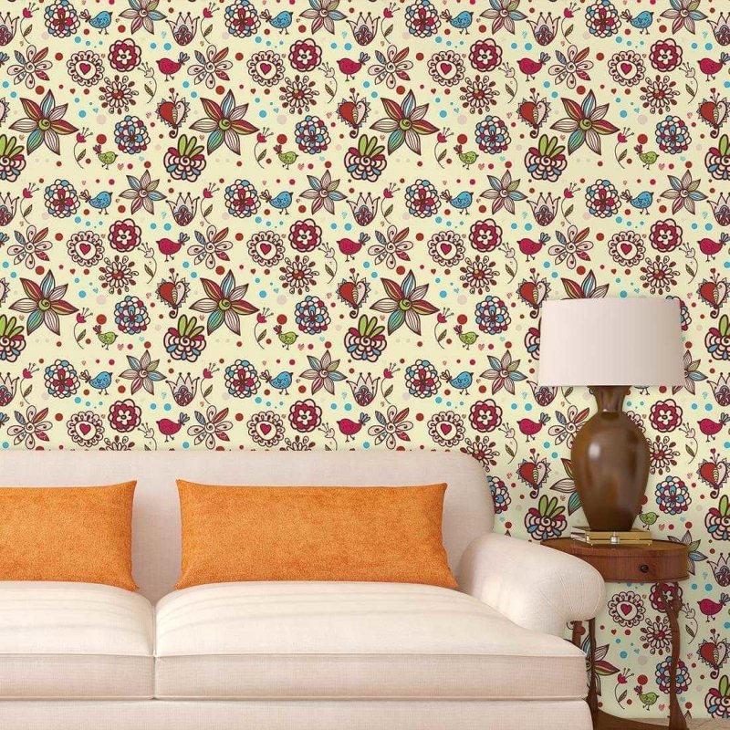 Papel de Parede Adesivo Floral Colorido 32 - Papel na Parede
