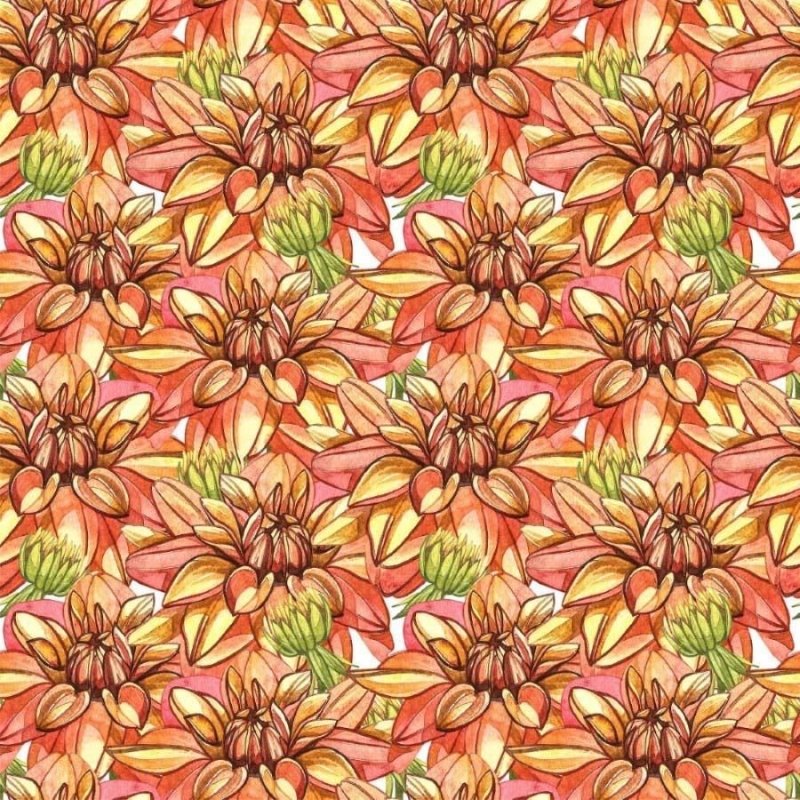 Papel de Parede Adesivo Floral Dálias N012147 - Papel na Parede