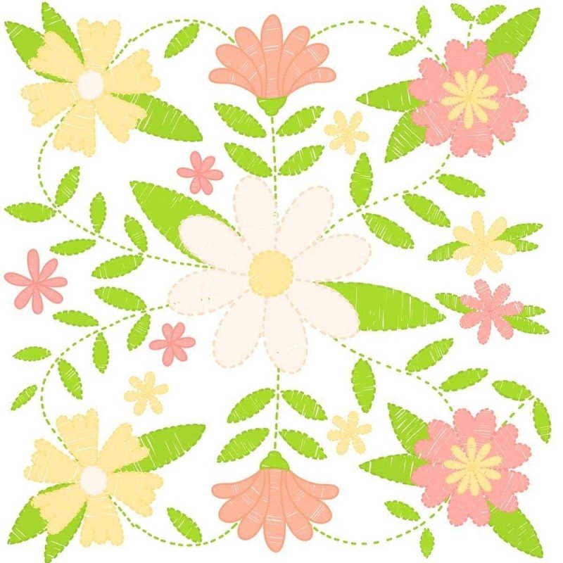 Papel de Parede Adesivo Floral Desenhado a Mão N05031 - Papel na Parede