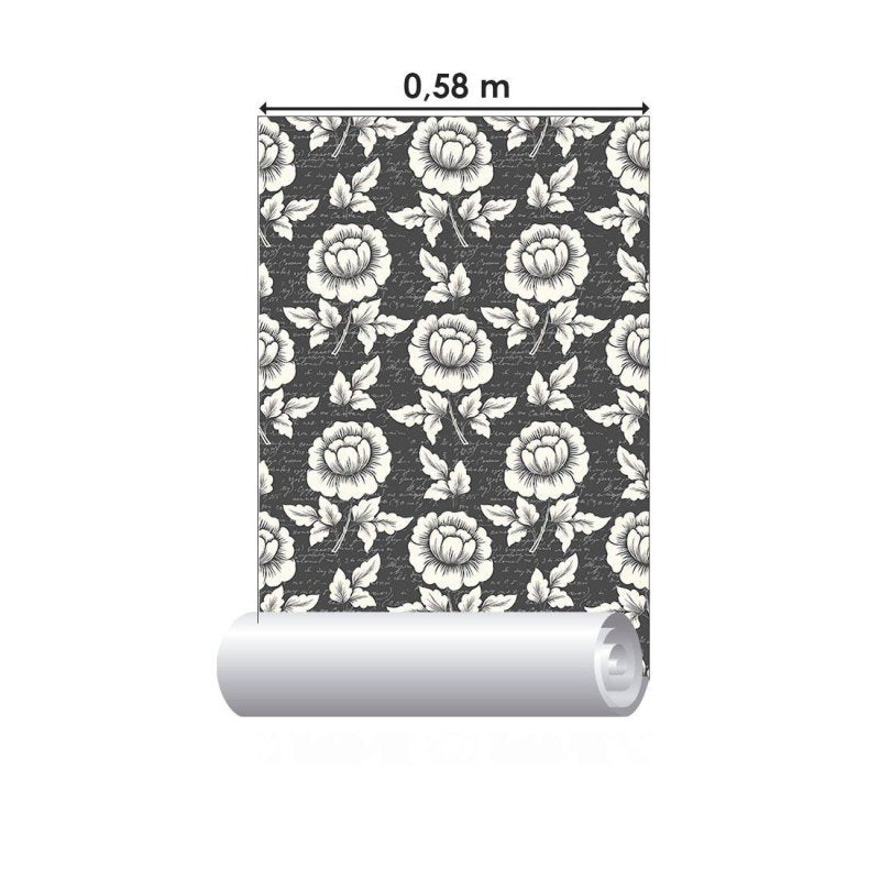 Papel de Parede Adesivo Floral Escritos N012139 - Papel na Parede