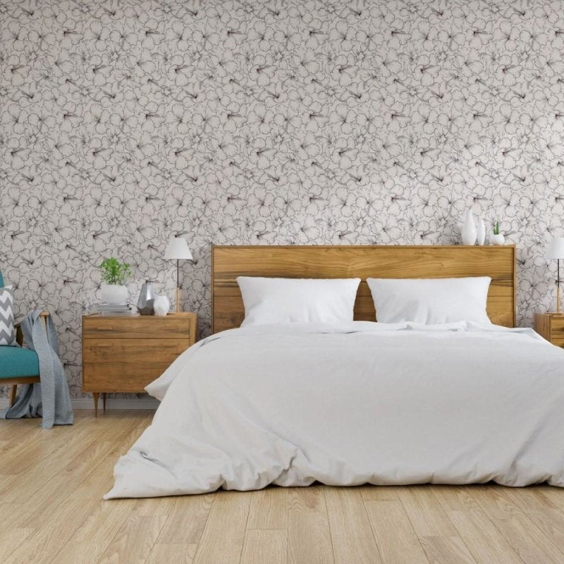 Papel de Parede Adesivo Floral Hibisco N013046 - Papel na Parede