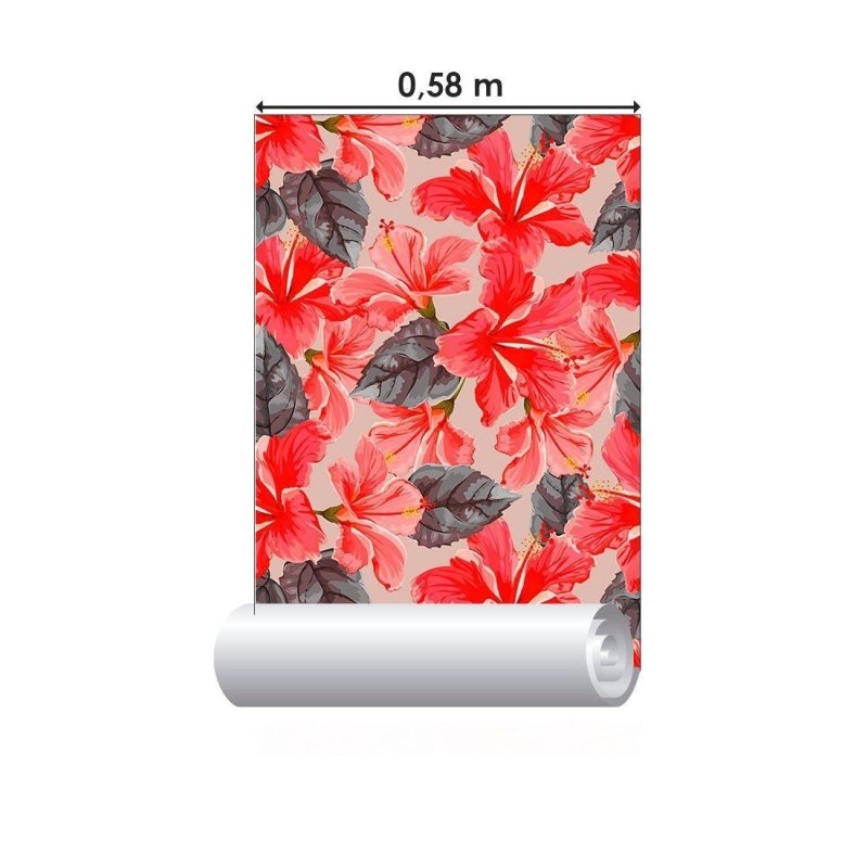 Papel de Parede Adesivo Floral Hibiscus N013132 - Papel na Parede