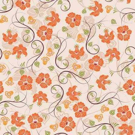 Papel de Parede Adesivo Floral Laranja 565 - Papel na Parede