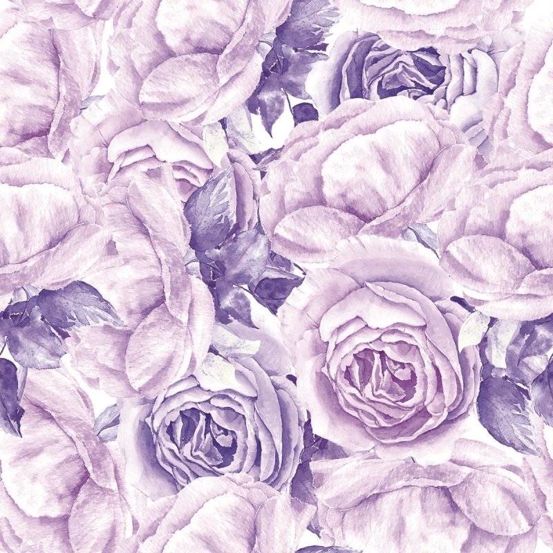 Papel de Parede Adesivo Floral Lilás N09301 - Papel na Parede