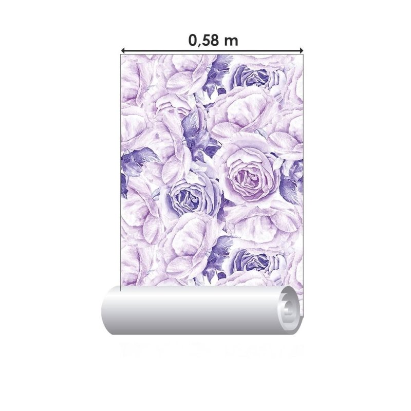 Papel de Parede Adesivo Floral Lilás N09301 - Papel na Parede