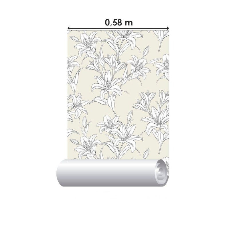 Papel de Parede Adesivo Floral Lírios N012007 - Papel na Parede