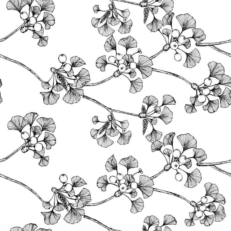 Papel de Parede Adesivo Floral Minimalista N04160 - Papel na Parede