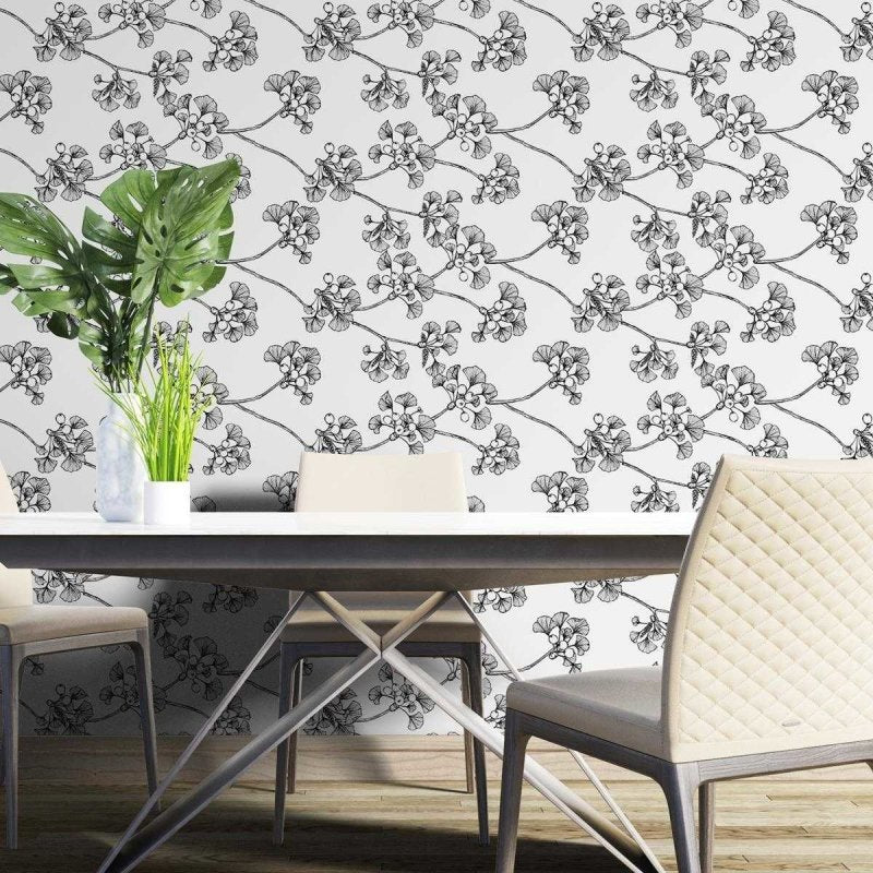 Papel de Parede Adesivo Floral Minimalista N04160 - Papel na Parede