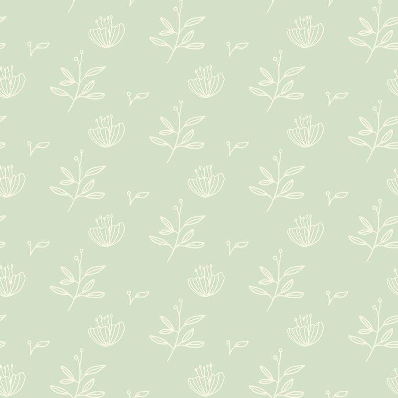 Papel de Parede Adesivo Floral Minimalista Verde N08038 - Papel na Parede