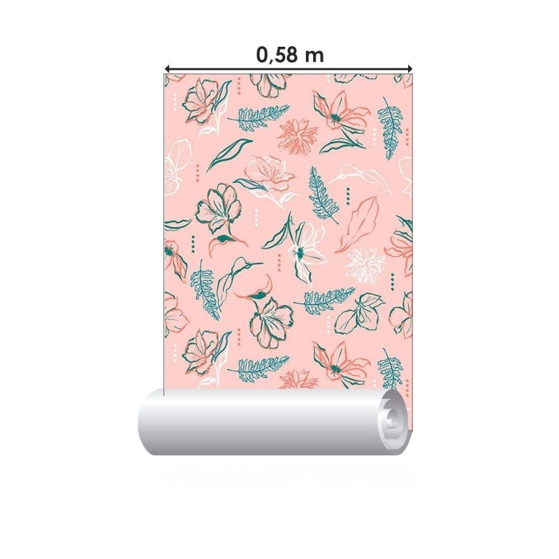 Papel de Parede Adesivo Floral N013124 - Papel na Parede