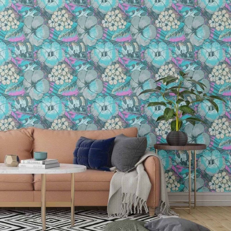 Papel de Parede Adesivo floral N014145 - Papel na Parede