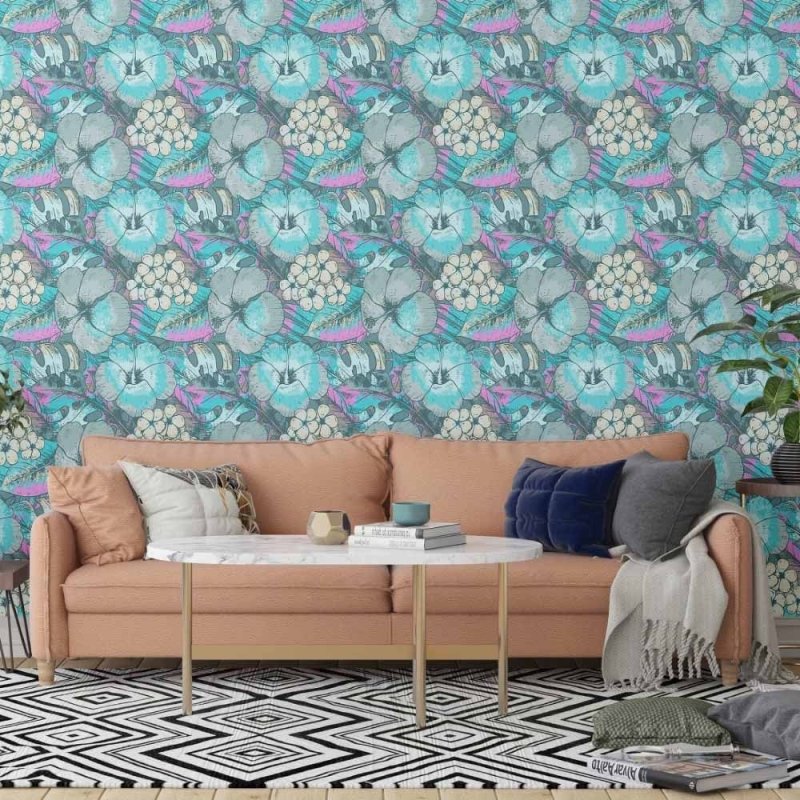 Papel de Parede Adesivo floral N014145 - Papel na Parede