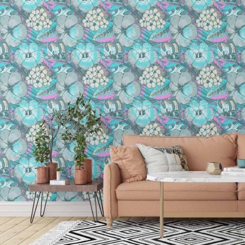 Papel de Parede Adesivo floral N014145 - Papel na Parede