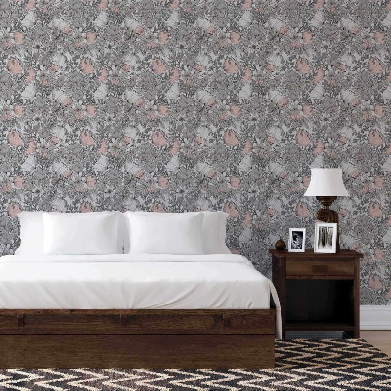 Papel de Parede Adesivo Floral N20OFK1NI1 - Papel na Parede