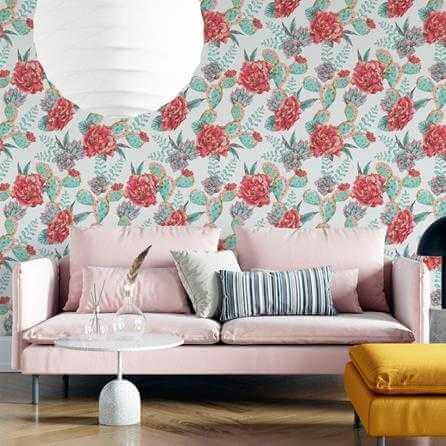 Papel de Parede Adesivo Floral N718 - Papel na Parede