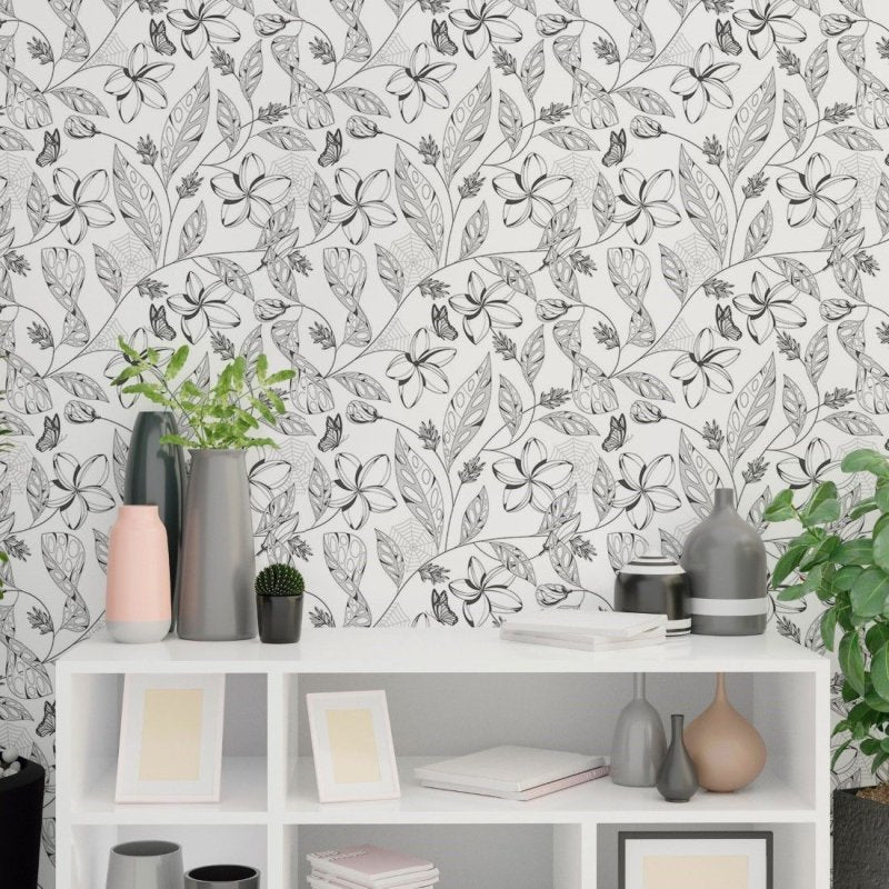 Papel de Parede Adesivo Floral Natureza N018049 - Papel na Parede