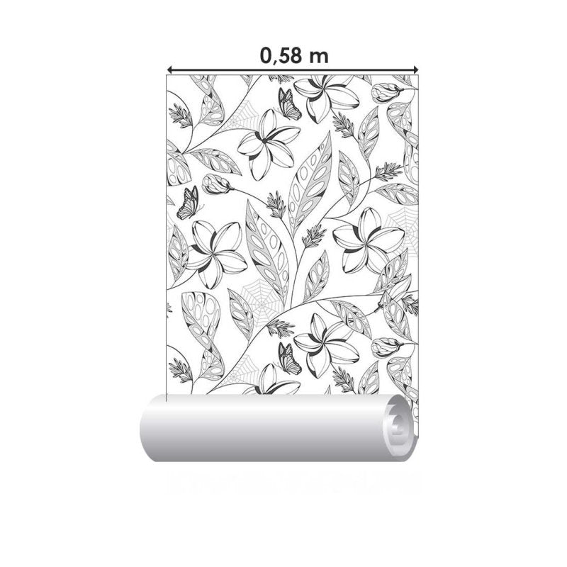 Papel de Parede Adesivo Floral Natureza N018049 - Papel na Parede