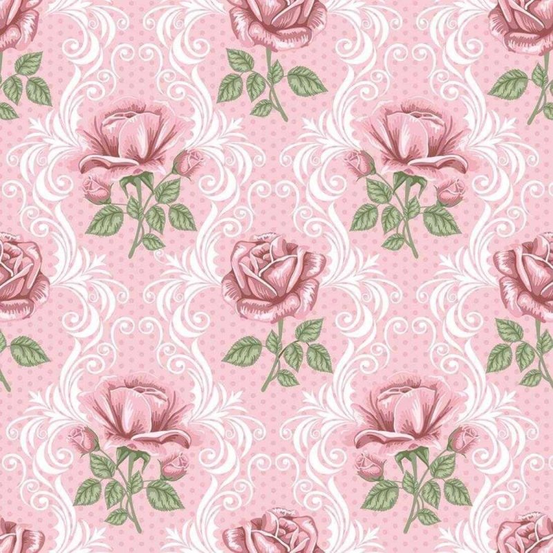 Papel de Parede Adesivo Floral Rosa 111061931 - Papel na Parede