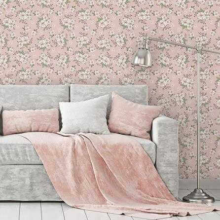 Papel de Parede Adesivo Floral Rosa 175558820 - Papel na Parede