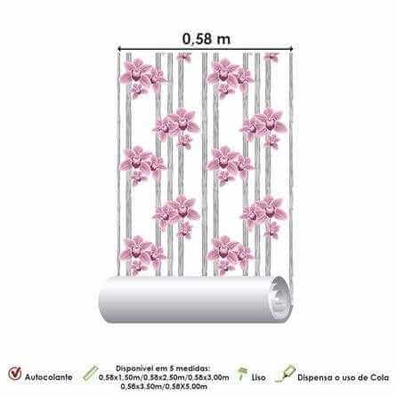 Papel de Parede Adesivo Floral Rosa 257131162 - Papel na Parede