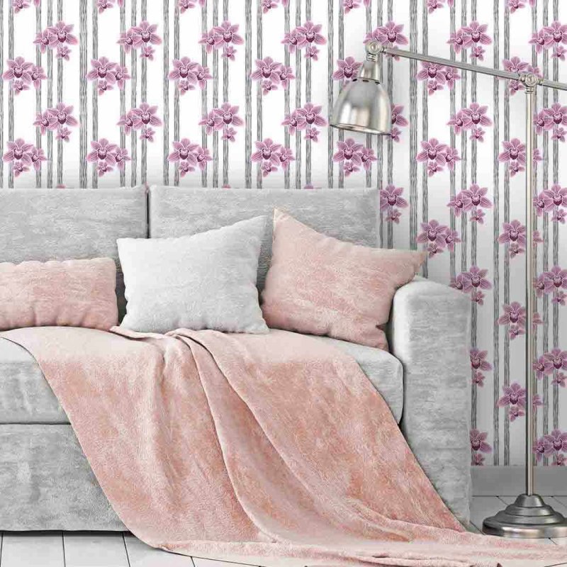 Papel de Parede Adesivo Floral Rosa 257131162 - Papel na Parede