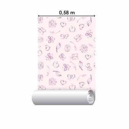 Papel de Parede Adesivo Floral Rosa 292213718 - Papel na Parede