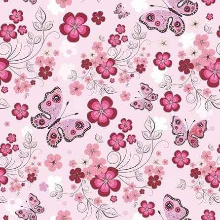 Papel de Parede Adesivo Floral Rosa 5 - Papel na Parede