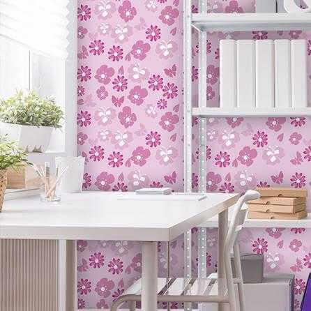 Papel de Parede Adesivo Floral Rosa 714540226 - Papel na Parede