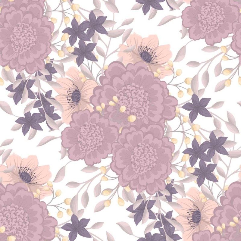 Papel de Parede Adesivo Floral Rosa e Branco N05294 - Papel na Parede