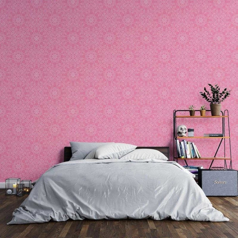 Papel de Parede Adesivo Floral Rosa N03035 - Papel na Parede