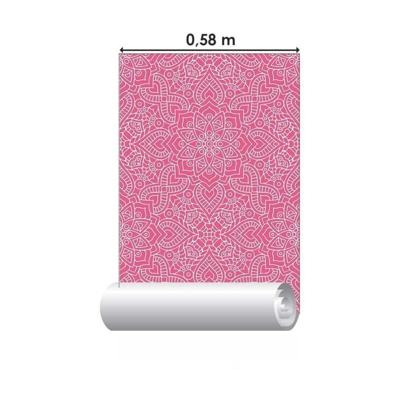 Papel de Parede Adesivo Floral Rosa N03035 - Papel na Parede