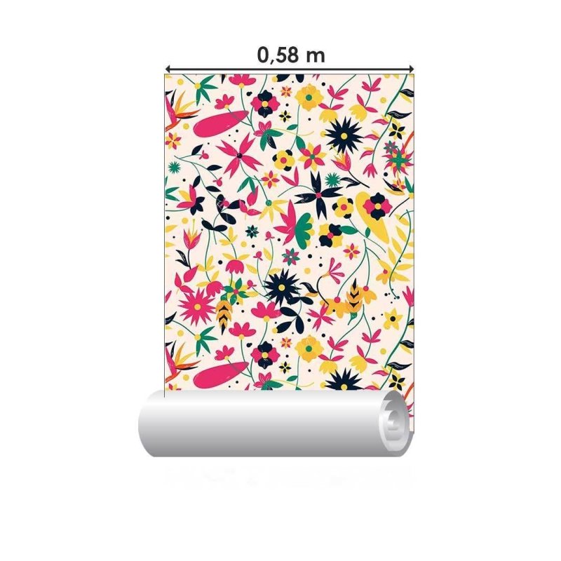 Papel de Parede Adesivo Floral rosa N08161 - Papel na Parede