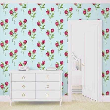 Papel de Parede Adesivo Floral Rosas 74717963 - Papel na Parede