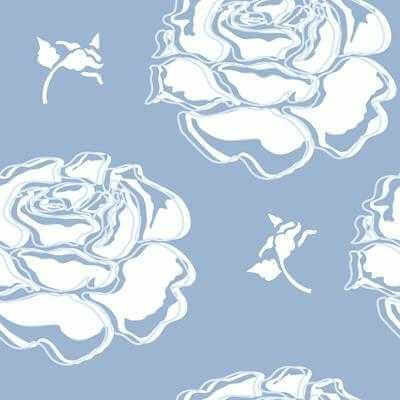 Papel de Parede Adesivo Floral Rosas Azul 751249096 - Papel na Parede