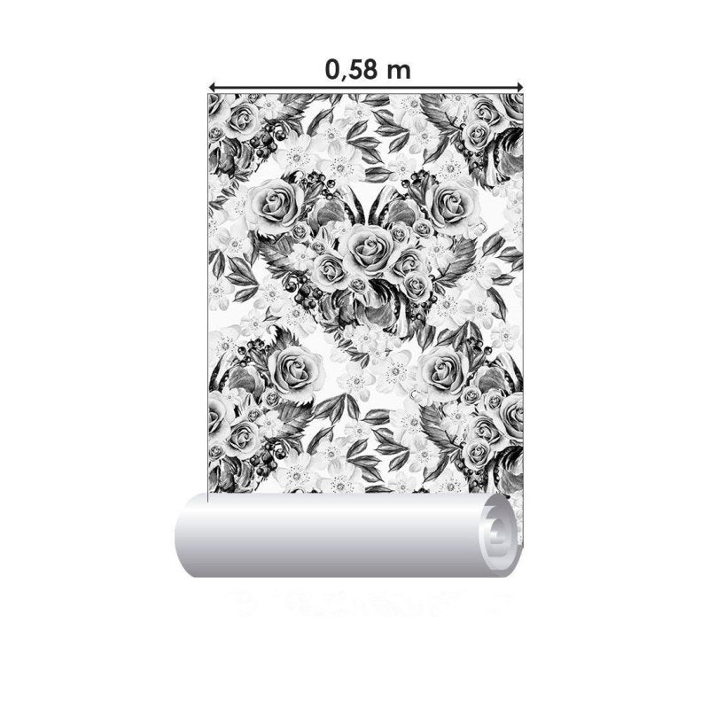 Papel de Parede Adesivo Floral Rosas N012149 - Papel na Parede