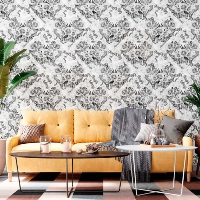 Papel de Parede Adesivo Floral Rosas N012149 - Papel na Parede