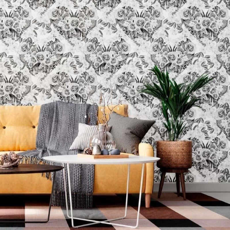 Papel de Parede Adesivo Floral Rosas N012149 - Papel na Parede