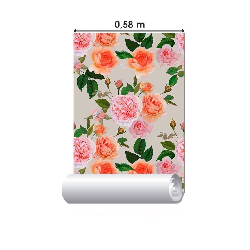 Papel de Parede Adesivo Floral Rosas N013185 - Papel na Parede