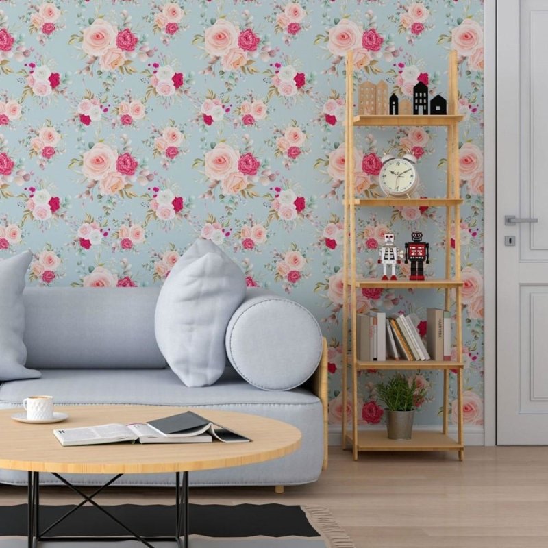 Papel de Parede Adesivo Floral Rosas N013196 - Papel na Parede