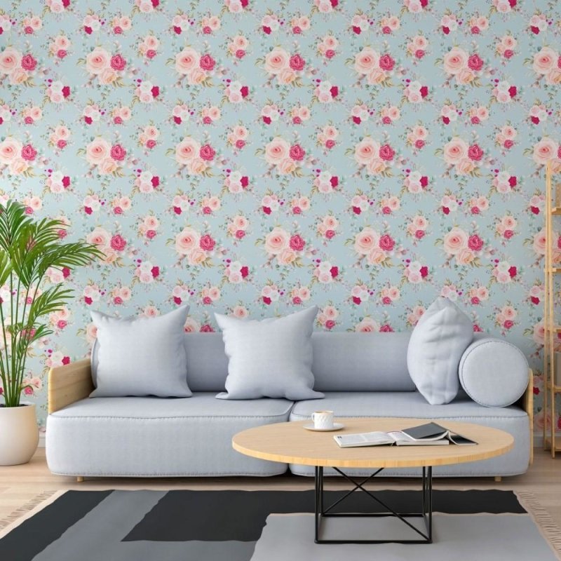 Papel de Parede Adesivo Floral Rosas N013196 - Papel na Parede