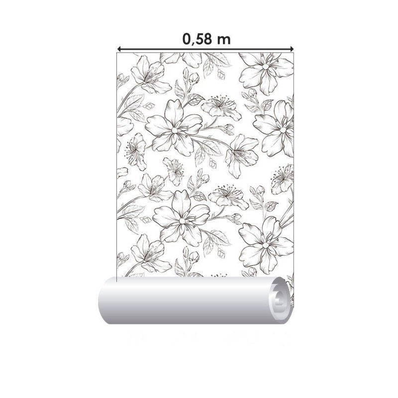 Papel de Parede Adesivo Floral Sakura N013047 - Papel na Parede