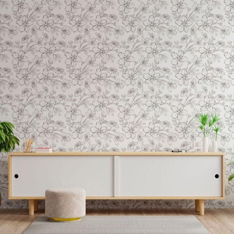 Papel de Parede Adesivo Floral Sakura N013047 - Papel na Parede