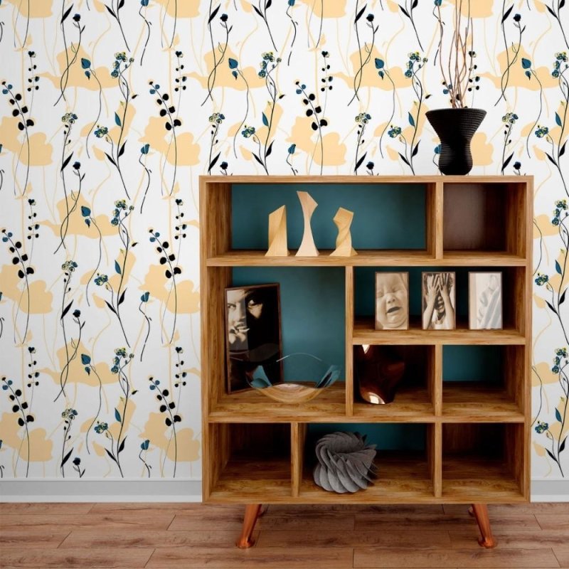 Papel de Parede Adesivo Floral Scandinavian N013294 - Papel na Parede