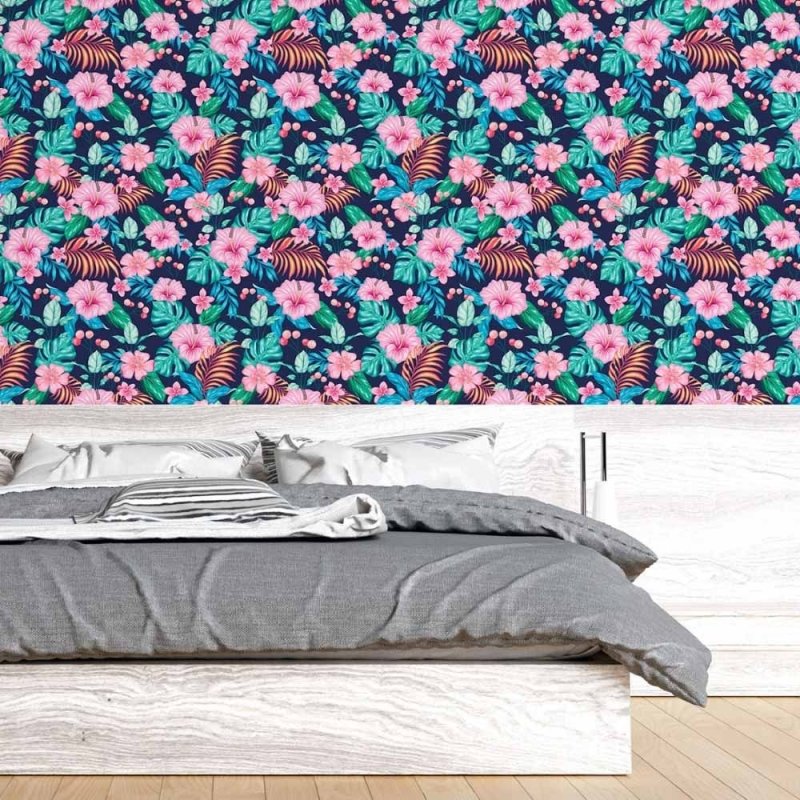 Papel de Parede Adesivo Floral Tropical N015043 - Papel na Parede