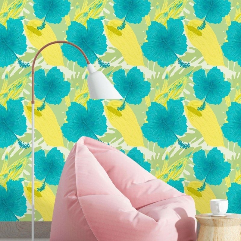 Papel de Parede Adesivo Floral Tropical N016041 - Papel na Parede