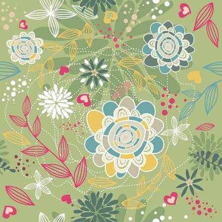 Papel de Parede Adesivo Floral Verde 210115 - Papel na Parede