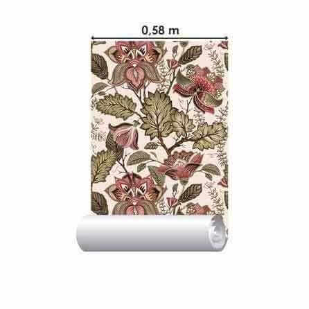 Papel de Parede Adesivo Floral Verde 406150711 - Papel na Parede